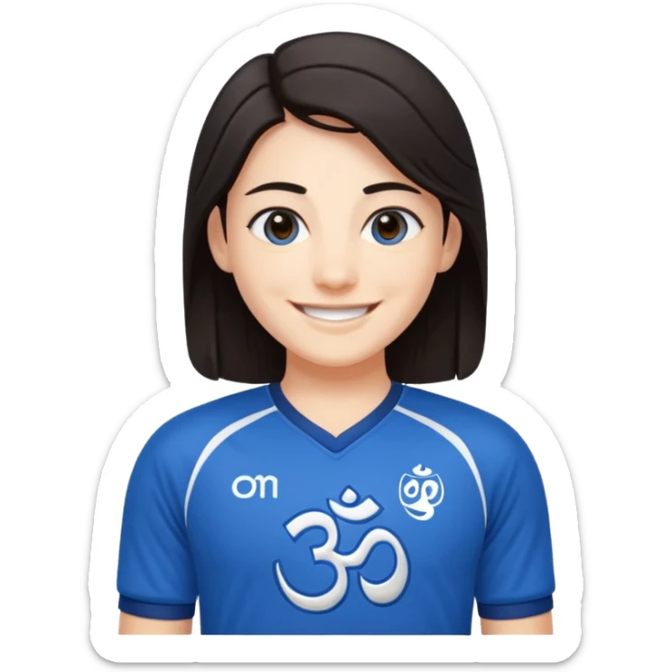 un personnage qui est blanc de peau qui sourie il a les cheveux nour dans le côté et il porte un maillot de l'om sticker