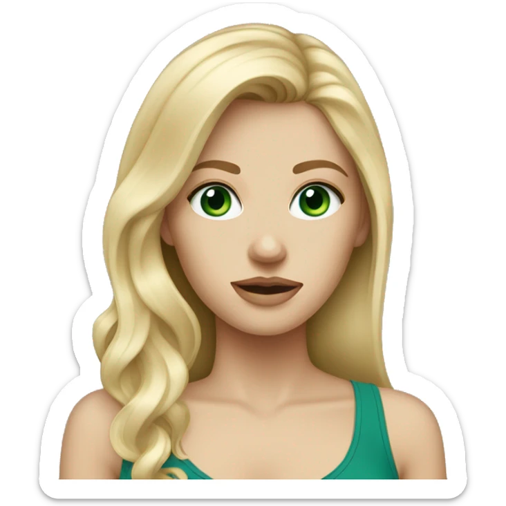 Dirty blonde white girl with bluish green eyes  sticker