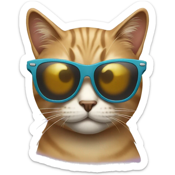 Cat with sunglasses sticker