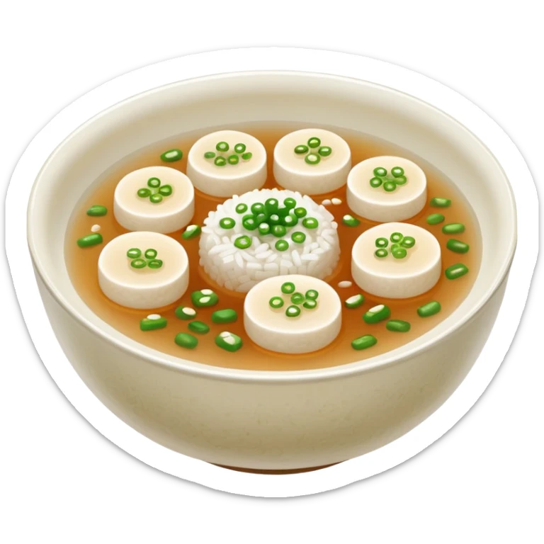 Make an emoji of tteokguk, a traditional Korean food. sticker