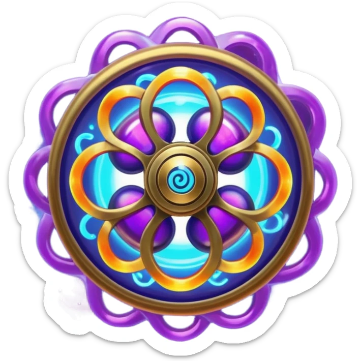 Futuristic new invention of a psychic triskelion fidget spinner planet orb galaxy lava lamp plasma ball plasma lamp light  sticker