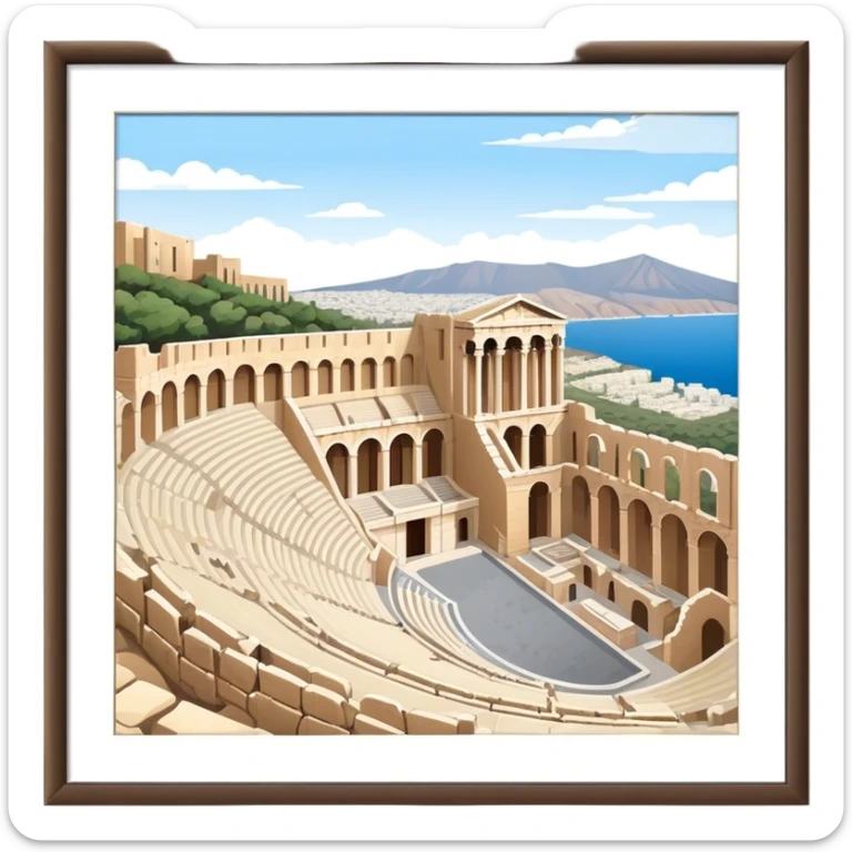 Odeon of Herodes Atticus Landmark Emoji – Depicting the ancient stone amphitheater on the Acropolis slopes. sticker