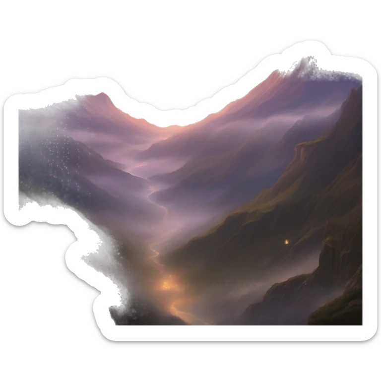 merrily, at dawn she left the crest To wander in the sky, aflame.  A trace of dew, of night’s caress, He looms as in a dream, alone, And softly weeps the mountain lone Within the wilderness. sticker