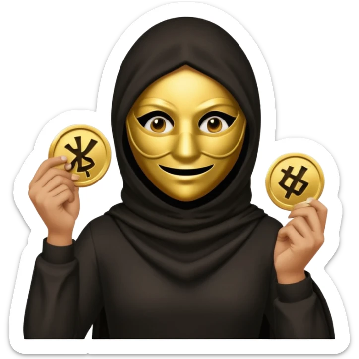 Robber emoji holding a 💰 wearing a mask that is made of robber dress sticker