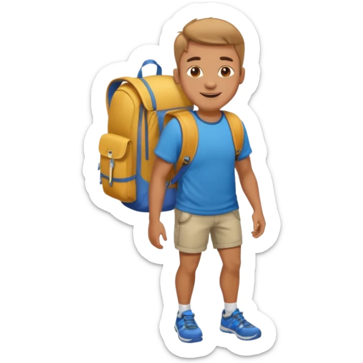 create a emoji for my male friend who is going back home for one month vacation sticker