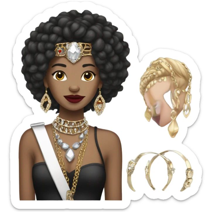 Light skin girl girl Use my image i am Deborah as a Queen of rock with jewelry sticker