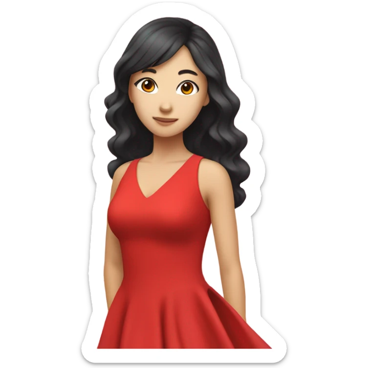 karina asian kpop girl wear red dress sticker