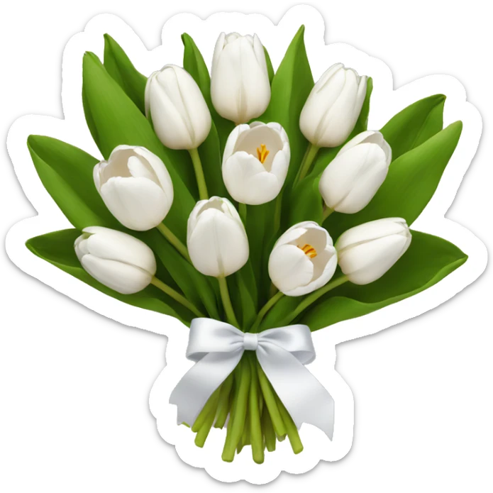 white tulip bouquet  sticker