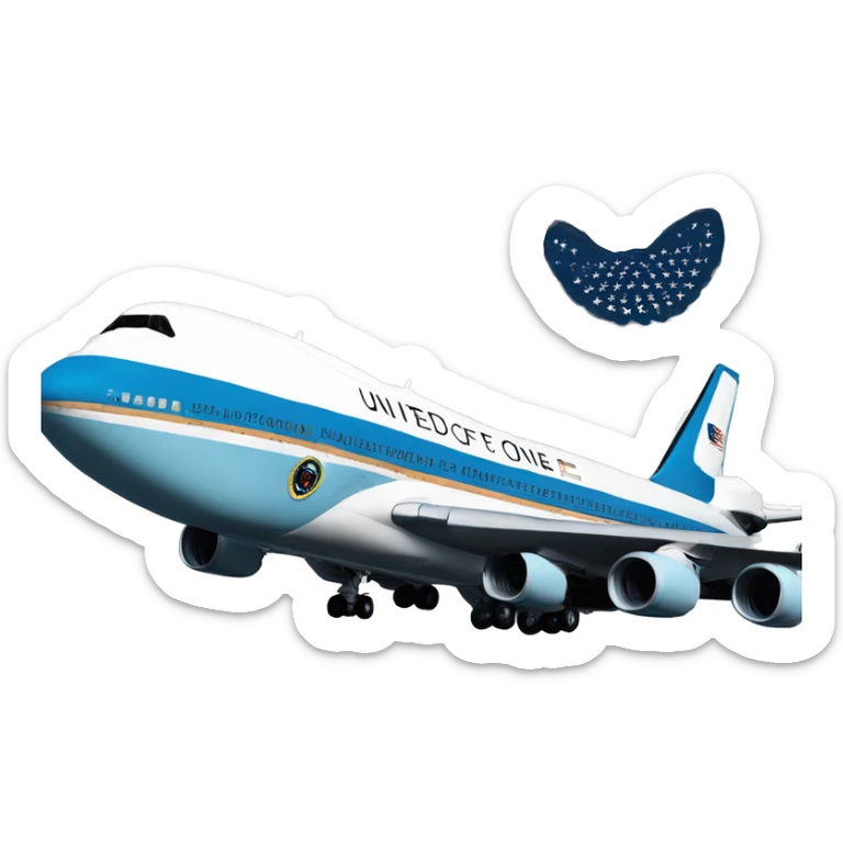 air force one with written on the side “United States of America” sticker