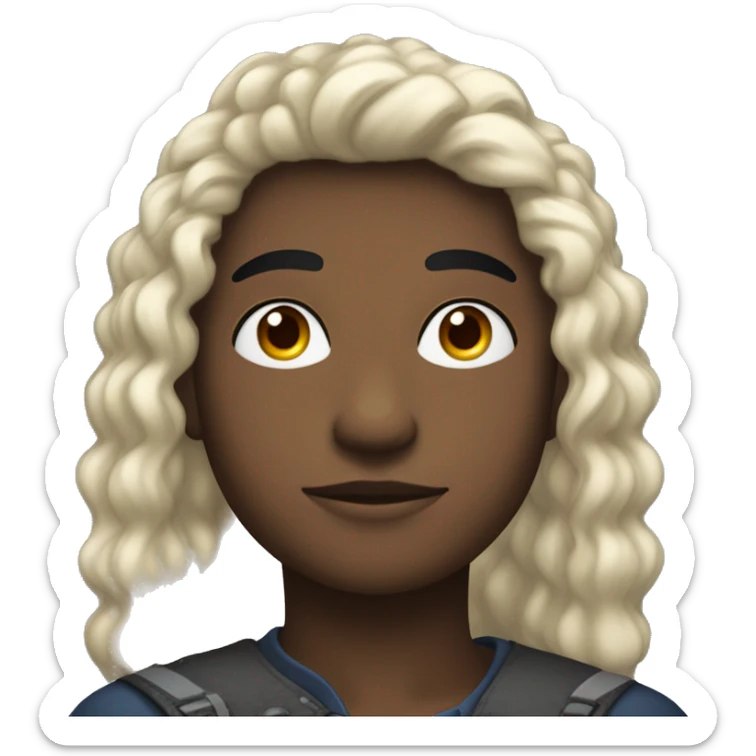 UN JOVEN DE CABELLO NEGRO CON ALAS DE FENIX DE COLOR NEGRO CON AZUL CON CARA ENOJADA sticker