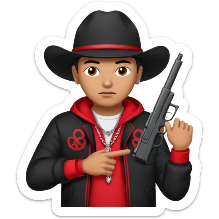 Norteño street gang repping gang signs and guns sticker