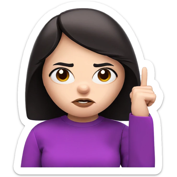 girl showing middle finger sticker