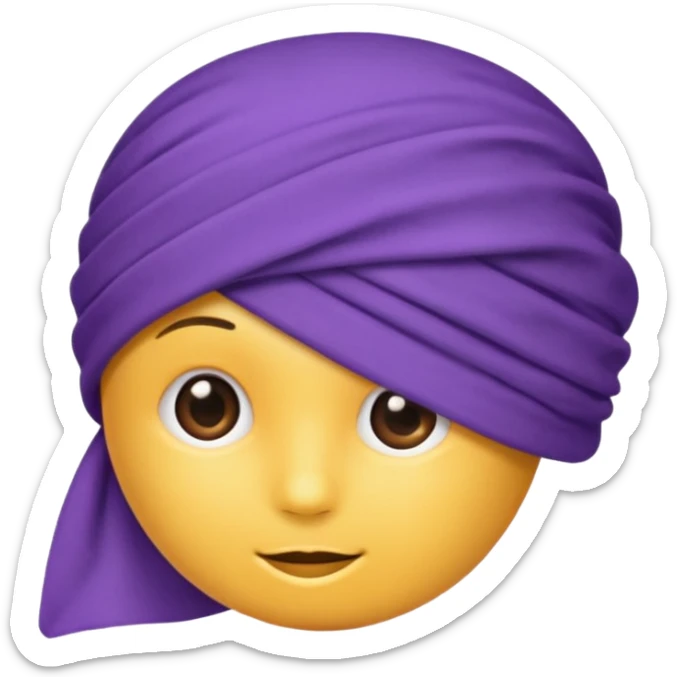 cap cloth purple sticker