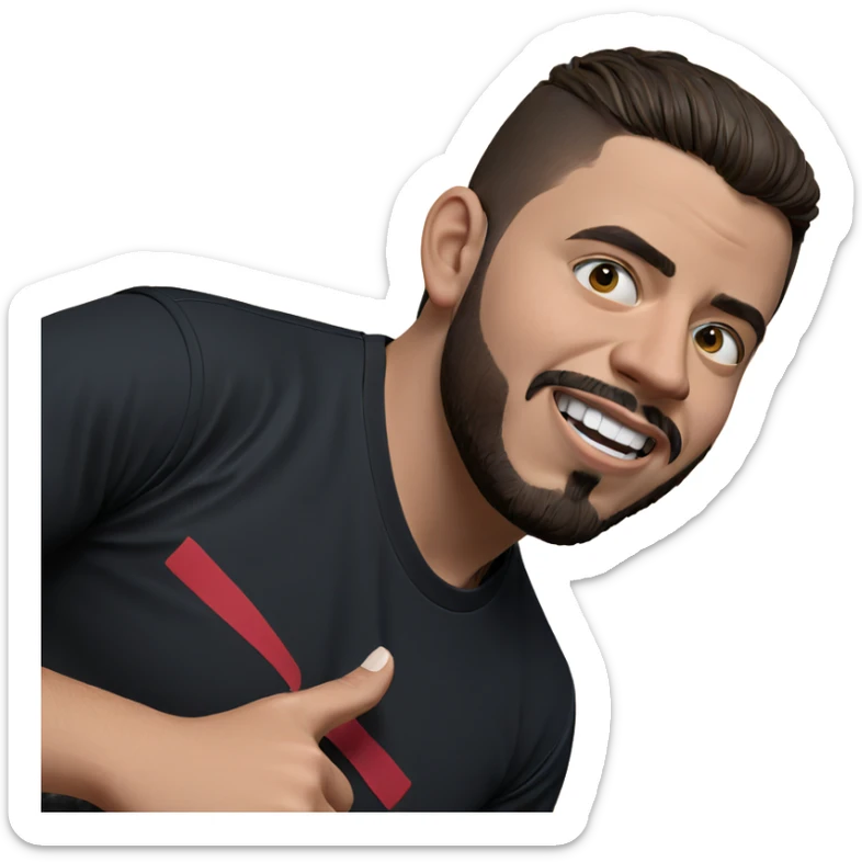 bearded boy in black shirt sticker