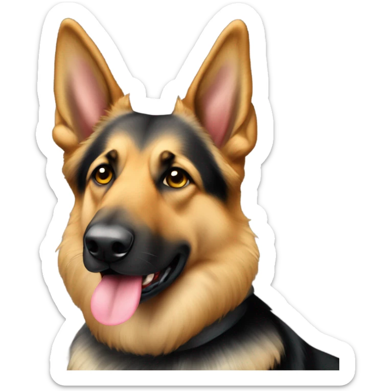 Berger allemand avec des Cœur dans les yeux et les oreilles qui tombent sticker