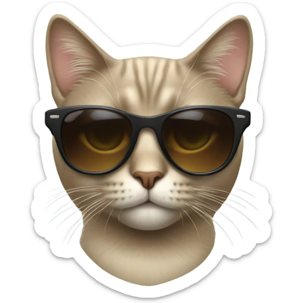 Cat with sunglasses sticker