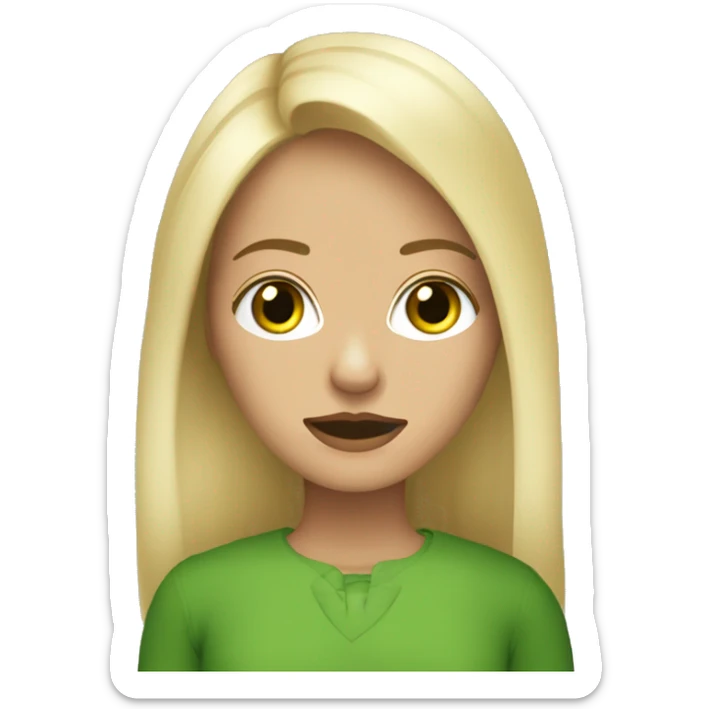 Buza y montañera mujer rubia pelo largo con los ojos verdes sticker