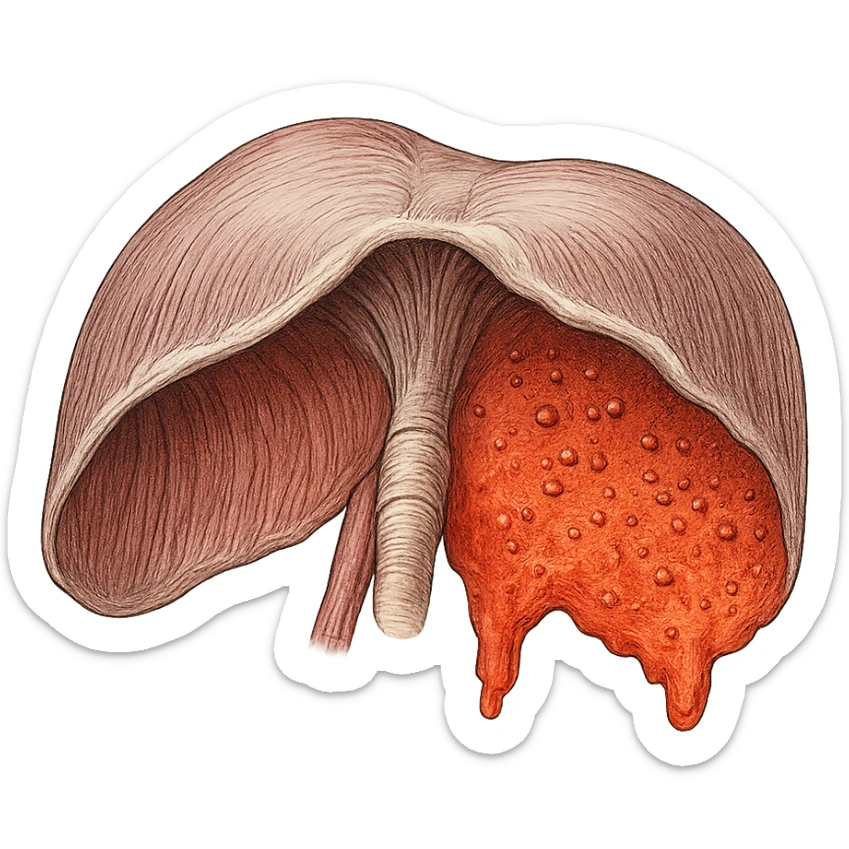 diaframma umano anatomico infiammato, isolato su sfondo bianco sticker
