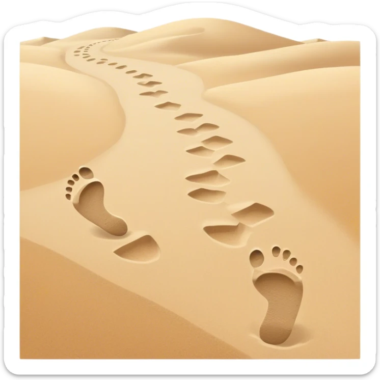**Baby footsteps lead ahead of larger ones**, as if guiding the adult forward.  sticker