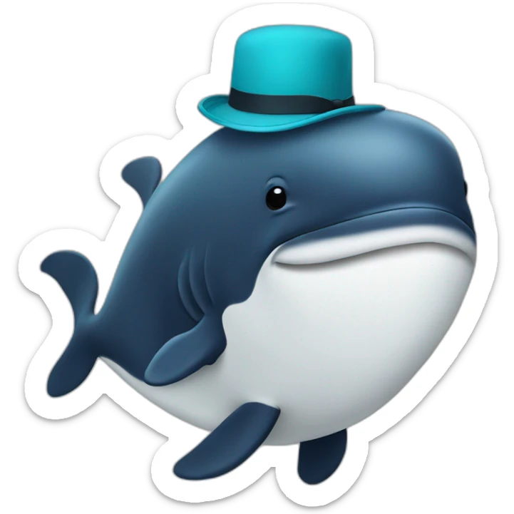 whale with hat sticker