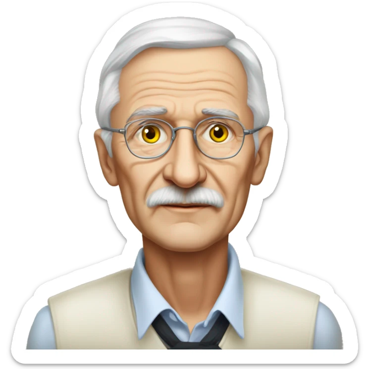 Dmytro Pavlychko, Ukrainian writer of the twentieth century, an elderly man sticker