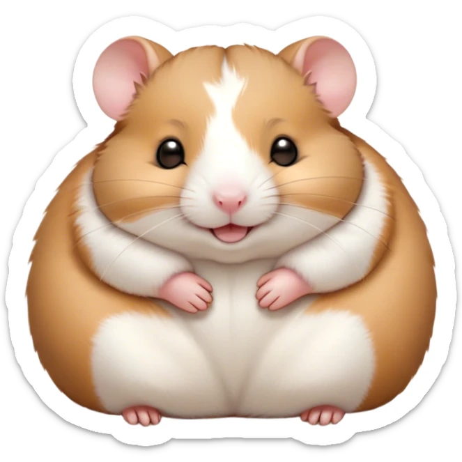 Meme-Worthy Cute Sleeping Brown and White Banded Hamster Portrait Emoji, Head resting peacefully with a contented smile, showcasing a delightfully compact build and a luxuriously soft banded fur of brown and white, eyes shut in a serene nap, Simplified yet hilariously adorable features, highly detailed, glowing with a soft, drowsy light, high shine, relaxed and utterly lovable, stylized with an air of playful laziness, bright and heartwarming, soft glowing outline, capturing the essence of a comically sleepy hamster, so meme-worthy it feels like it could instantly become the next viral sensation of adorable slumber! sticker