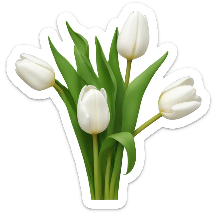 White tulips  sticker