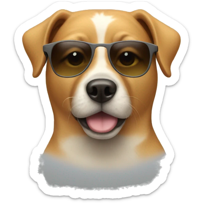 Dog with sunglasses sticker