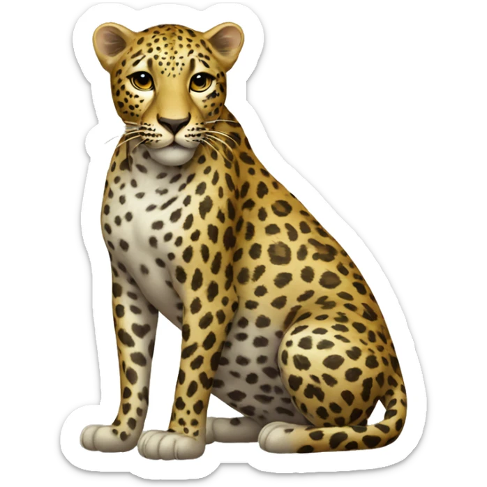Leopard heart sticker