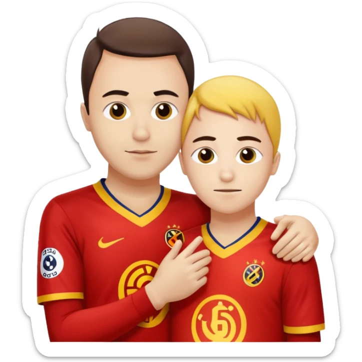 Galatasar lı bir taraftar fenerli bir taraftara sarırıp sus işareti yapıyor sticker