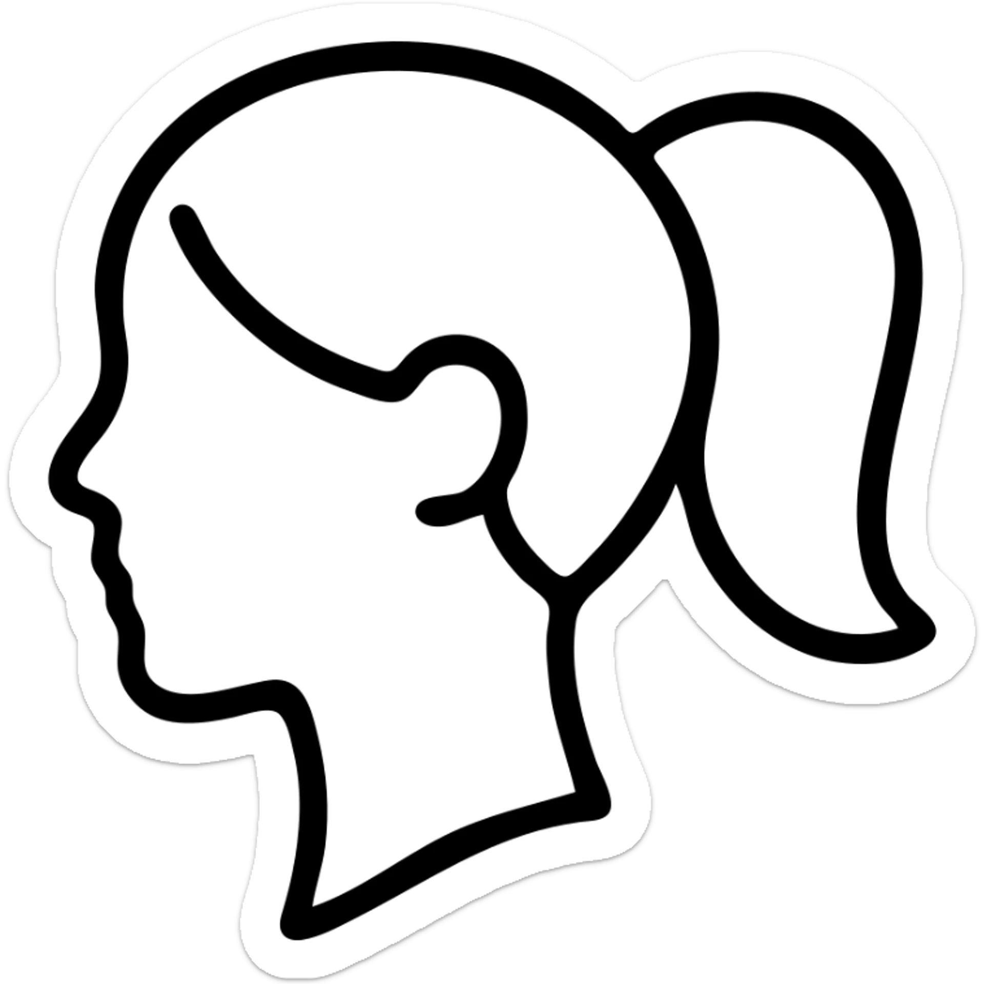 Girl with ponytail sticker