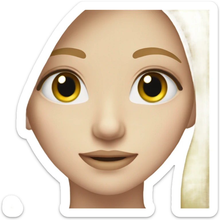 Girl with pale skin green eyes and blonde hair posing sticker