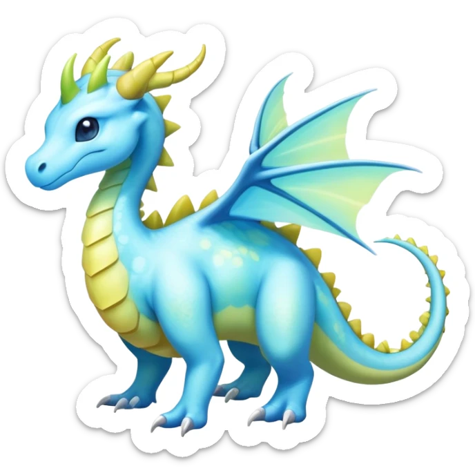 Exotic Rare Shiny Epic Ethereal Meganium-Amaura-Aurorus-Dragonair-hybrid, full body sticker