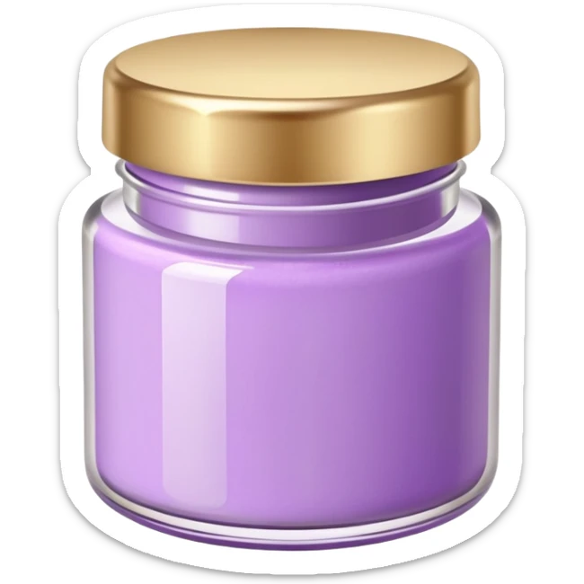 ultra realistic short jar of acrylic powder light purple with gold lid sticker