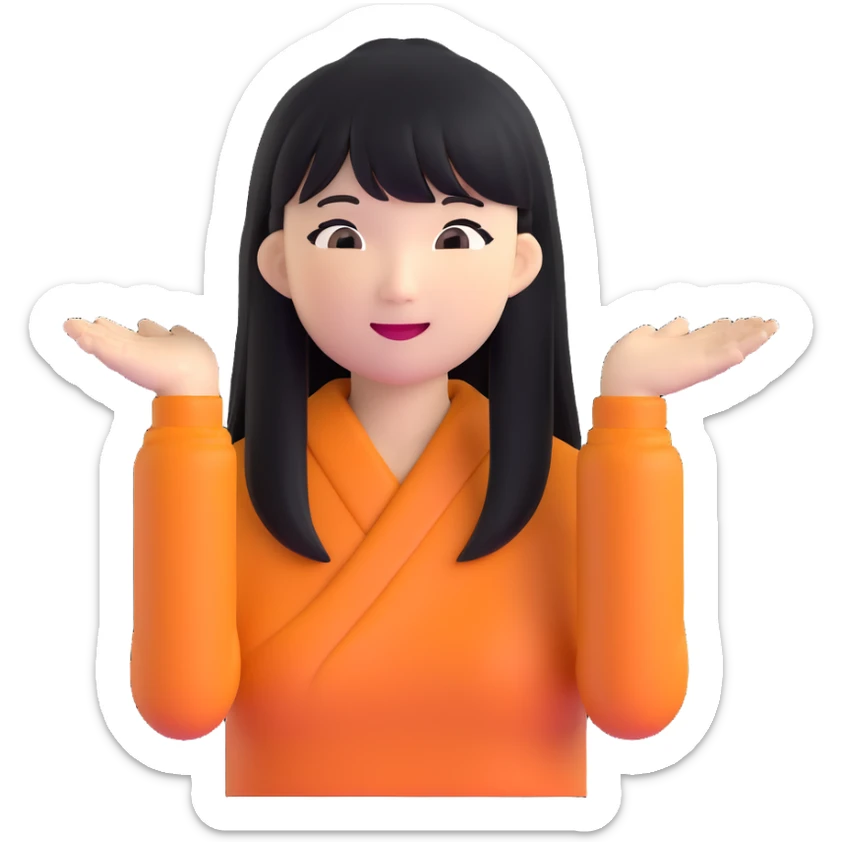 Asian woman with long black straight hair with bangs cheering for Doosan Bears baseball team sticker