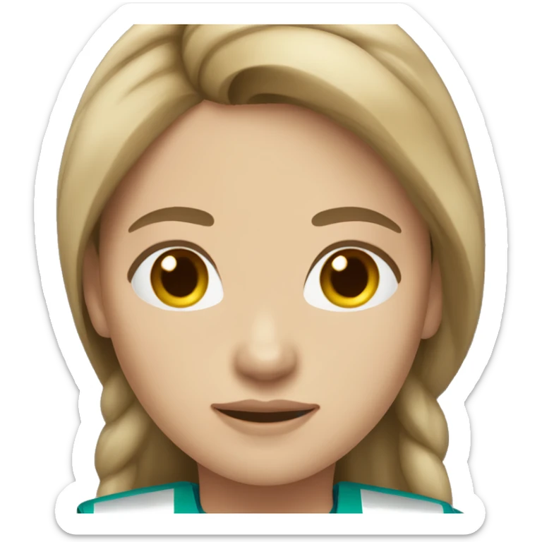 Woman paramedic long brown hair fair skin tone sticker