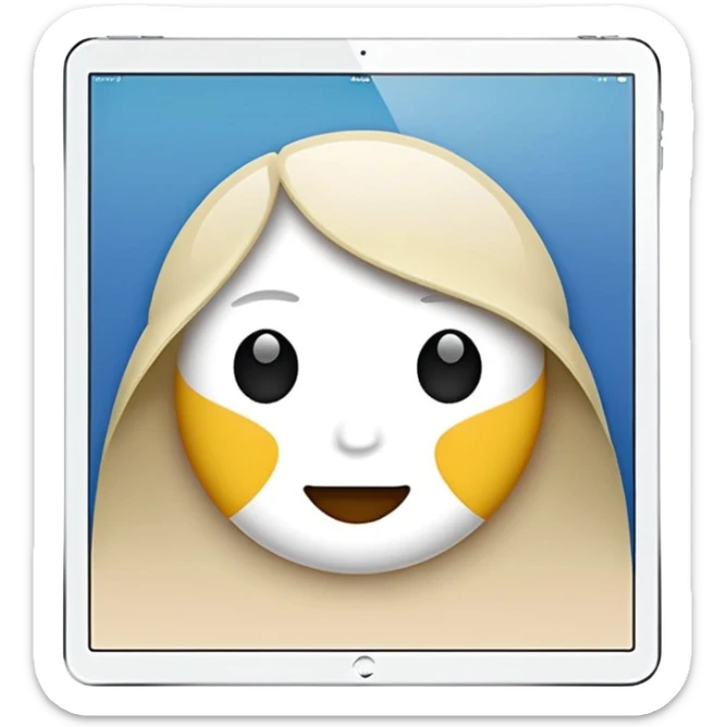 modern new iPad, minimal, flat, in the style of the Apple phone emoji sticker