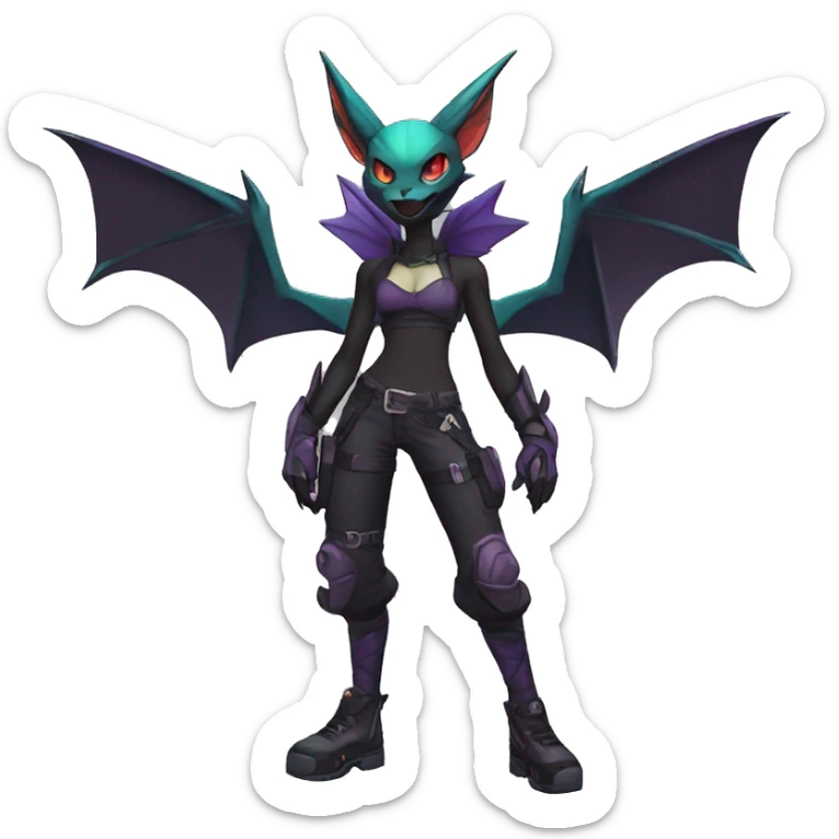 Dark Anthro Cool Noivern-Quiana-Pokémon Punk Techwear Full Body sticker
