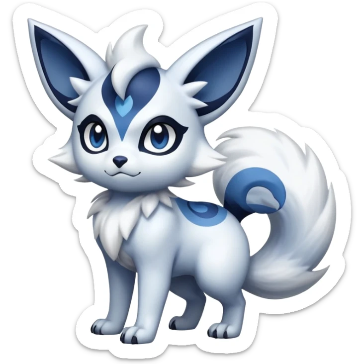 Absol-Meowstic-Zorua-Fakémon-hybrid-creature (full body)  sticker