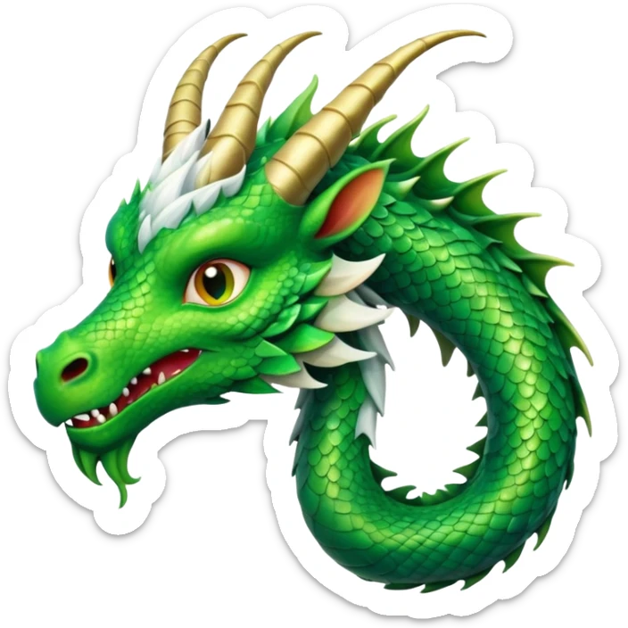 a dragon with a goat like apperance and a dragon like body spitting out acid sticker