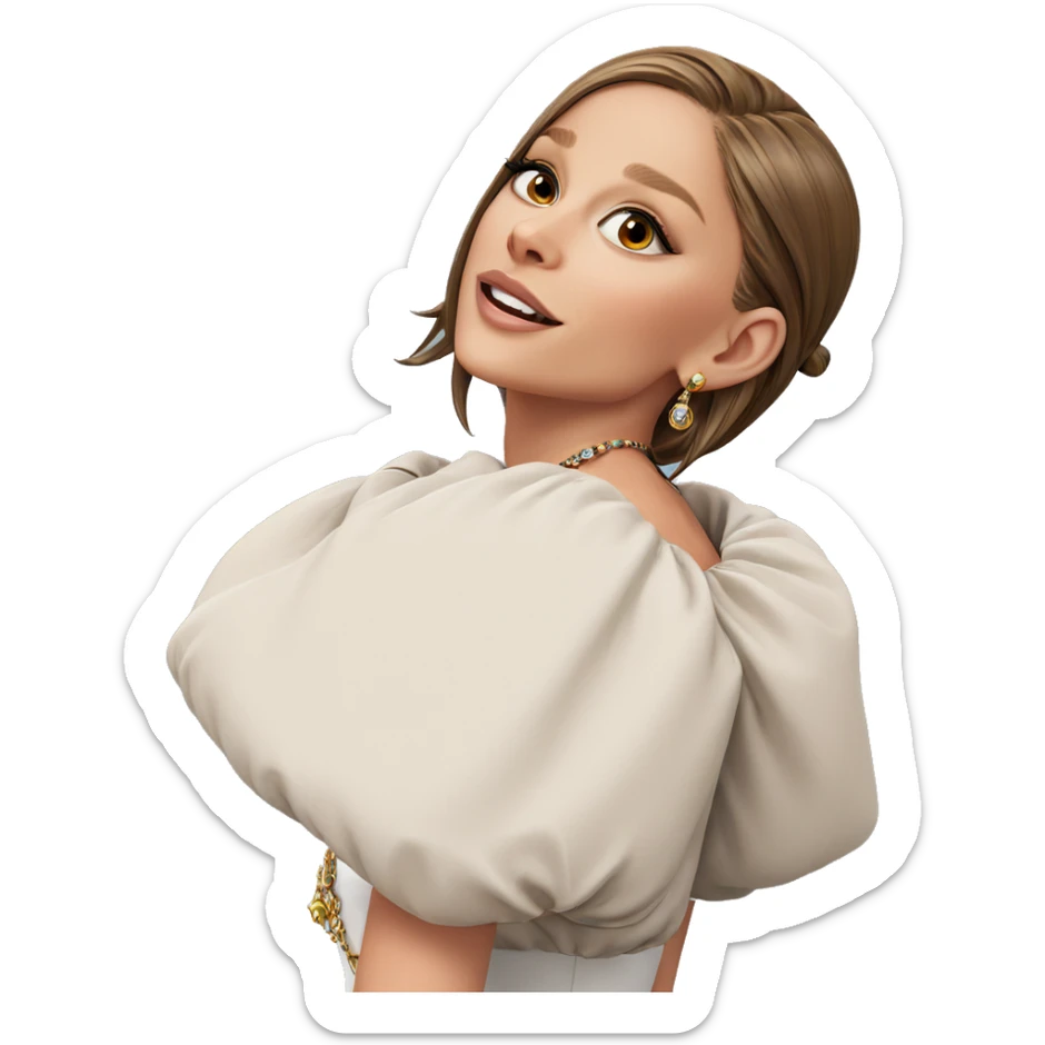 girl with brown hair and jewelry sticker