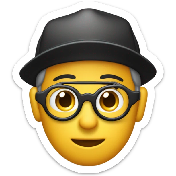 Un fotógrafo con una gorra y una pechera negra y con cámara en las manos sticker