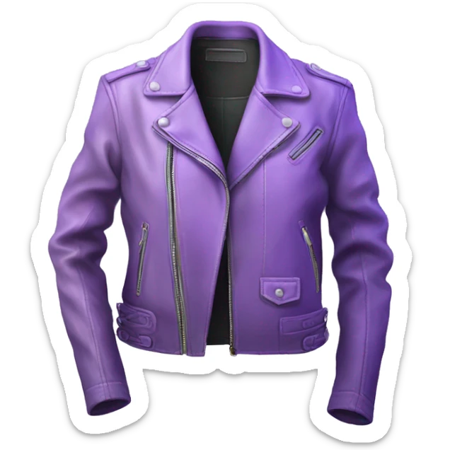 Realistic isolated side view of an open lavender to light purple ombre fashion leather jacket sticker
