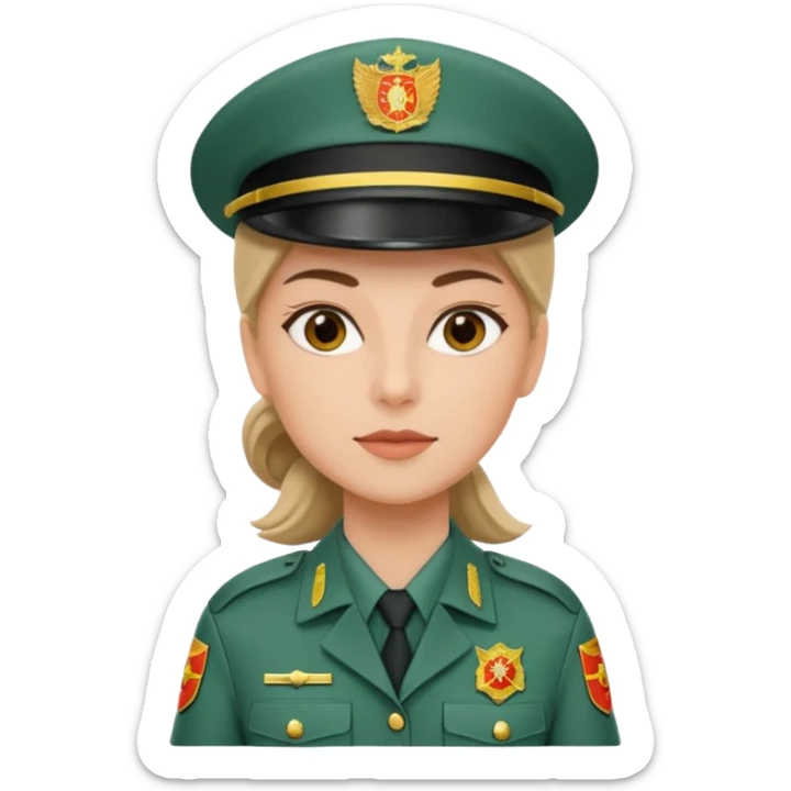Crea un avatar de una guardia civil de españa mujer  y del area de seguridad vial/trafico sticker