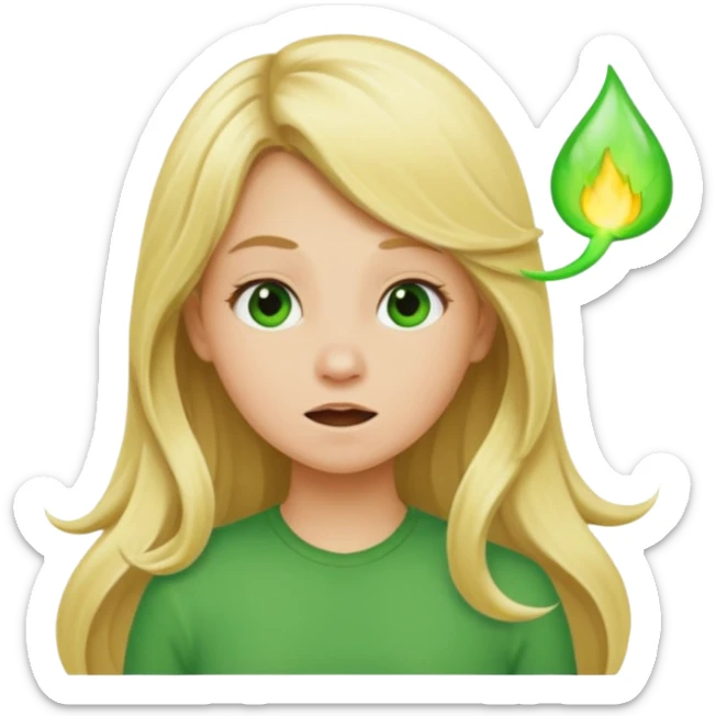 Long hair Blonde girl farting green  sticker
