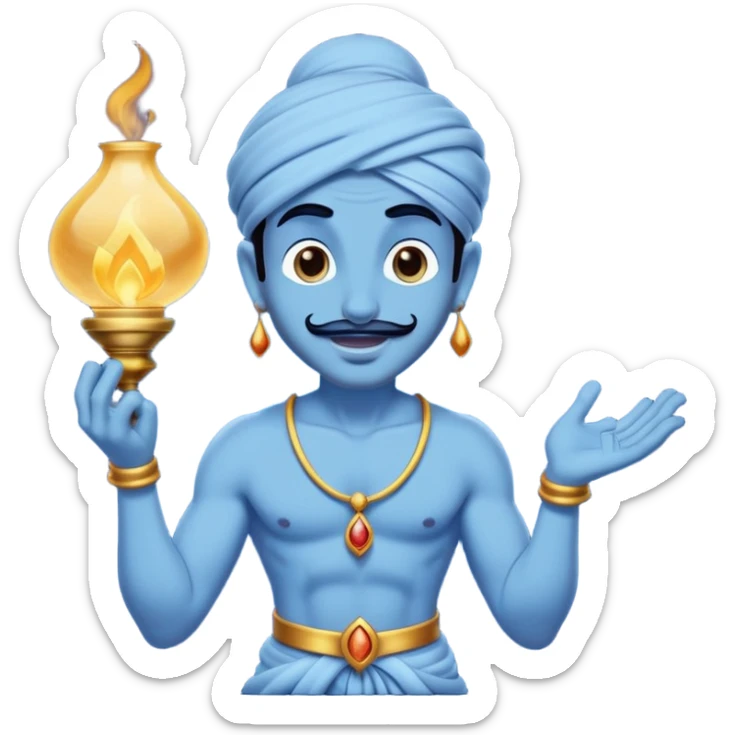 JO HUKUM MERE AAKA ALADDIN JINN EMOJI WHERE JINN COMES FROM IN LAMP sticker