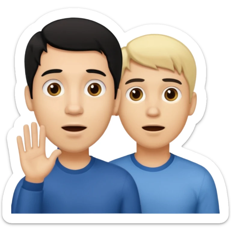 light skin black hair man surprised talking with a light skin and blonde hair man sticker