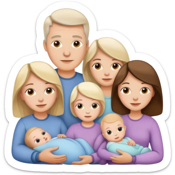 Parents with 3 older girls and 1 baby girl sticker