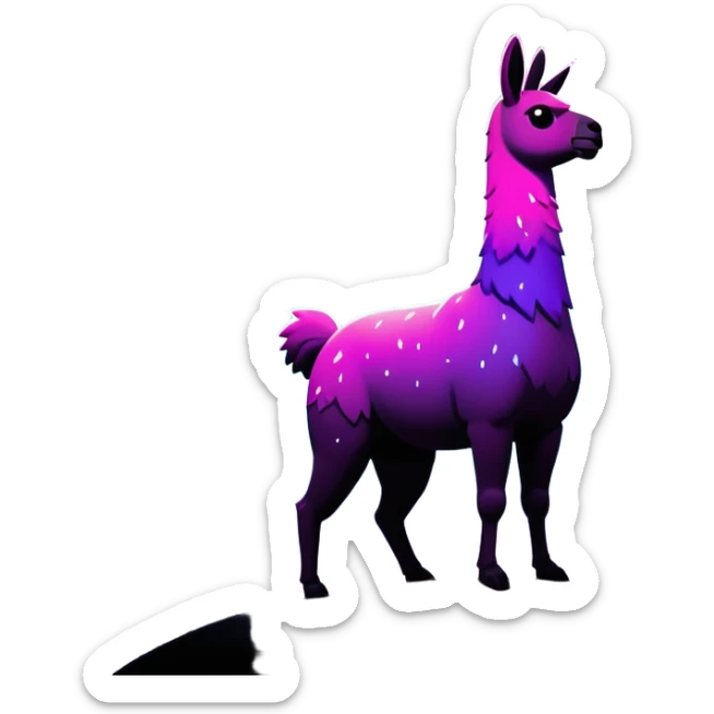 Fortnite llama signal projected in the night sky, similar to Batman's bat signal but with the Fortnite llama silhouette sticker