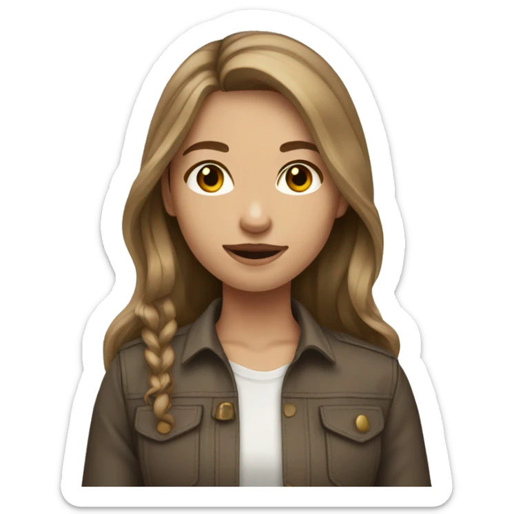 Female photographer taking a picture light skinned long brown hair brown eyes sticker